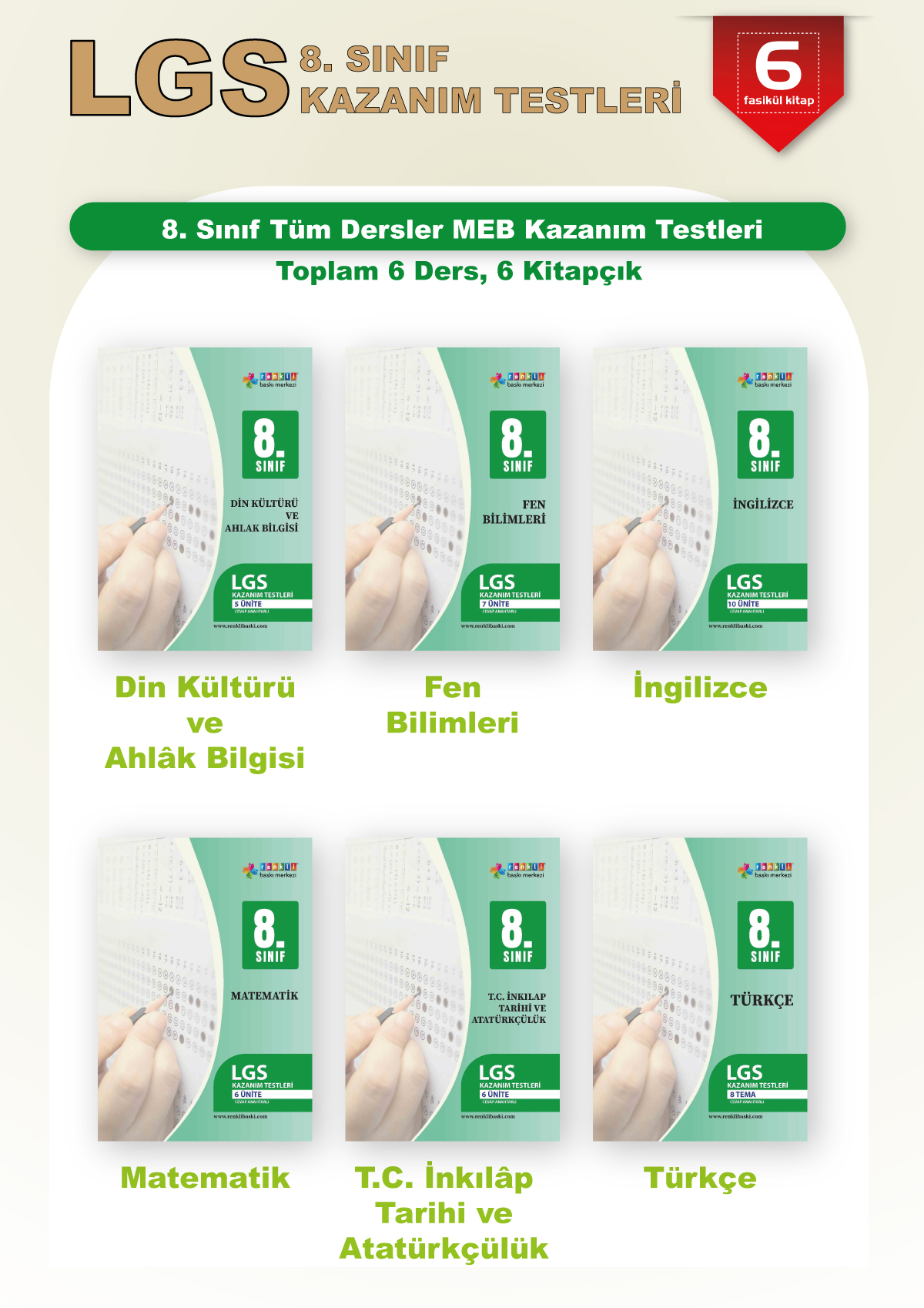 LGS 8. Sınıf Kazanım Testleri Seti