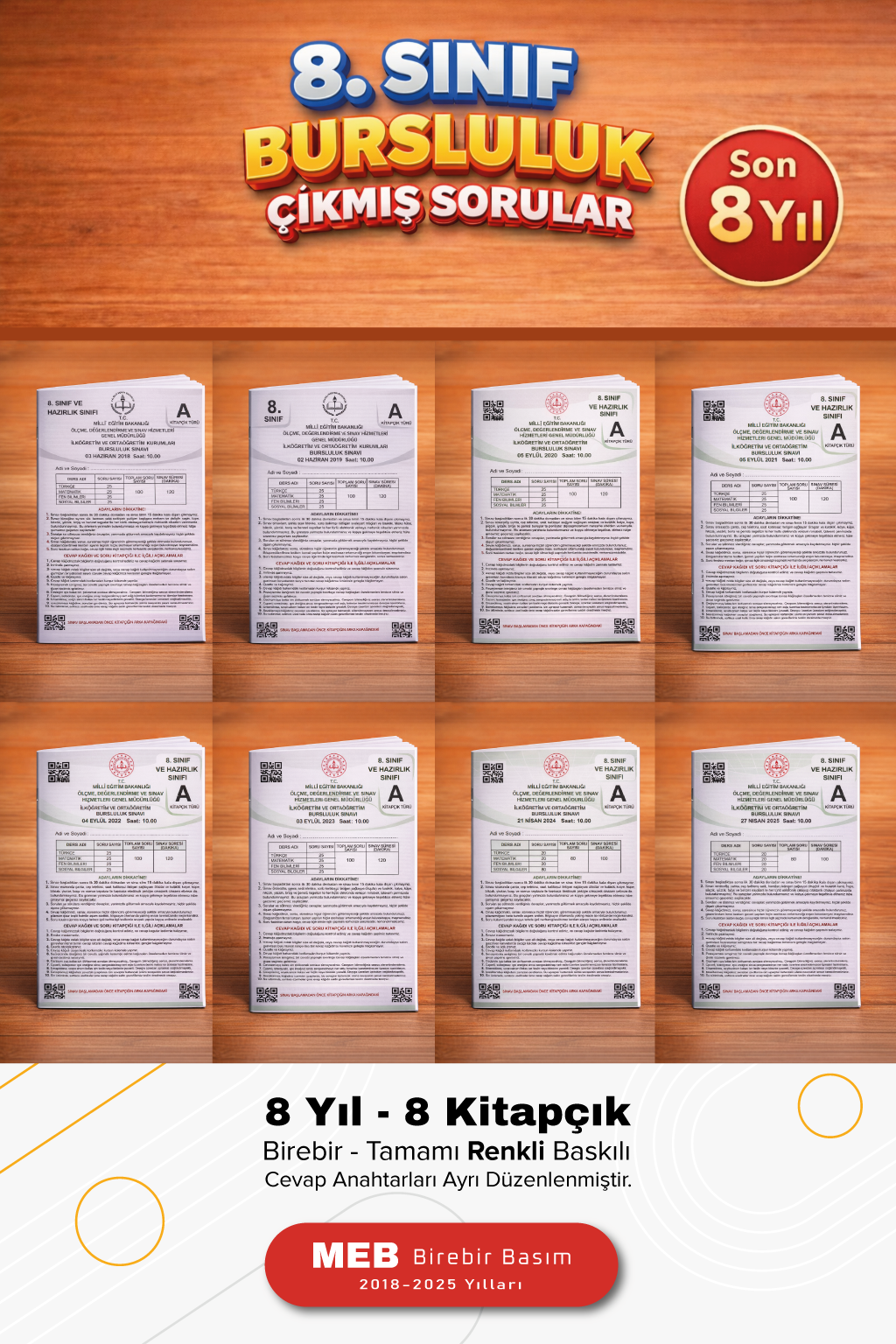 8. Sınıf ve Hazırlık Bursluluk Çıkmış Sorular - Son 8 Yıl